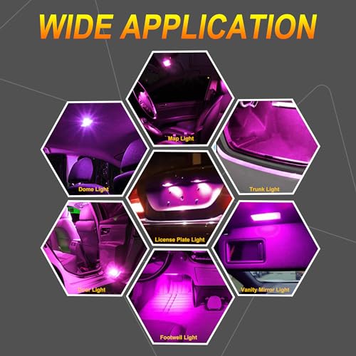 Lámparas LED Festoon Rígidas 44mm Rosa 4 unidades miniatura 4