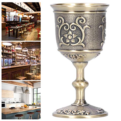 Zerodis Taça de vinho vintage bronze em relevo taça de vinho de bronze real europeu cálice uísque be
