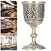 HERCHR Chalice Wine Goblet, Vintage Copper Engraving Flower Mini Wine Glasses Drinking Vessel Shot Glasses Medieval Decor for Home Bar, Party, Wedding, 3.6 x 1.9 x 1.9in