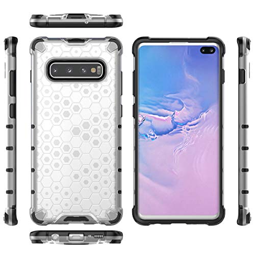 Image of Glasgow | for Samsung Galaxy S10 Plus Honeycomb Pattern Back Case Cover for Samsung Galaxy S10 Plus with 4 Bumper Corners and Military Grade Protection - Black