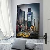 POLIUAWS NEW YORK CITY Times Square Impression Sur Toile Inspiration Tableau Mural Image Sur Toile Photo Sur Toile Pour Salon Chambre À Bureau Restaurant 08x12inch(20x30cm)