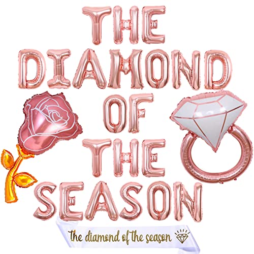 Tea Party Bridal Shower Decorations, The Diamond Of The Season Banner Foil Balloons For High Tea Party Supplies, Garden Party Bridal Shower For Girls Women #TOP10