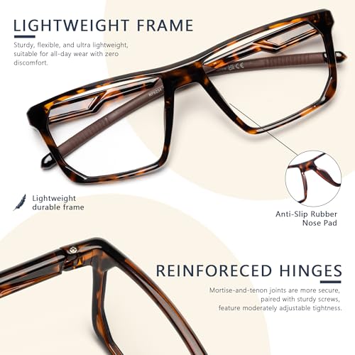 Image of Blue Light Blocking Glasses for Women Men, Square Thick Frame Anti Eyestrain & UV Glare JF6218