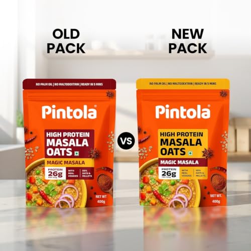 Pintola Store Pintola High Protein Masala Oats 400g, Magic Masala 26 g - Image 4