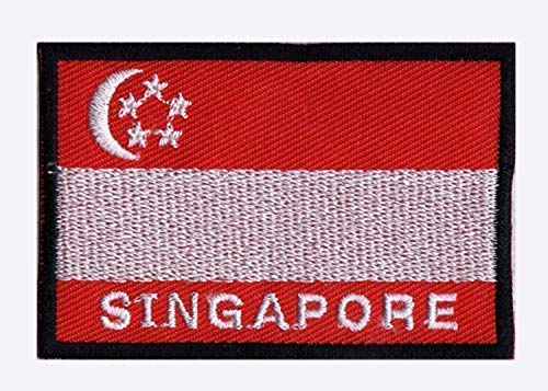Patche Drapeau Singapour Écusson Patch A Coudre