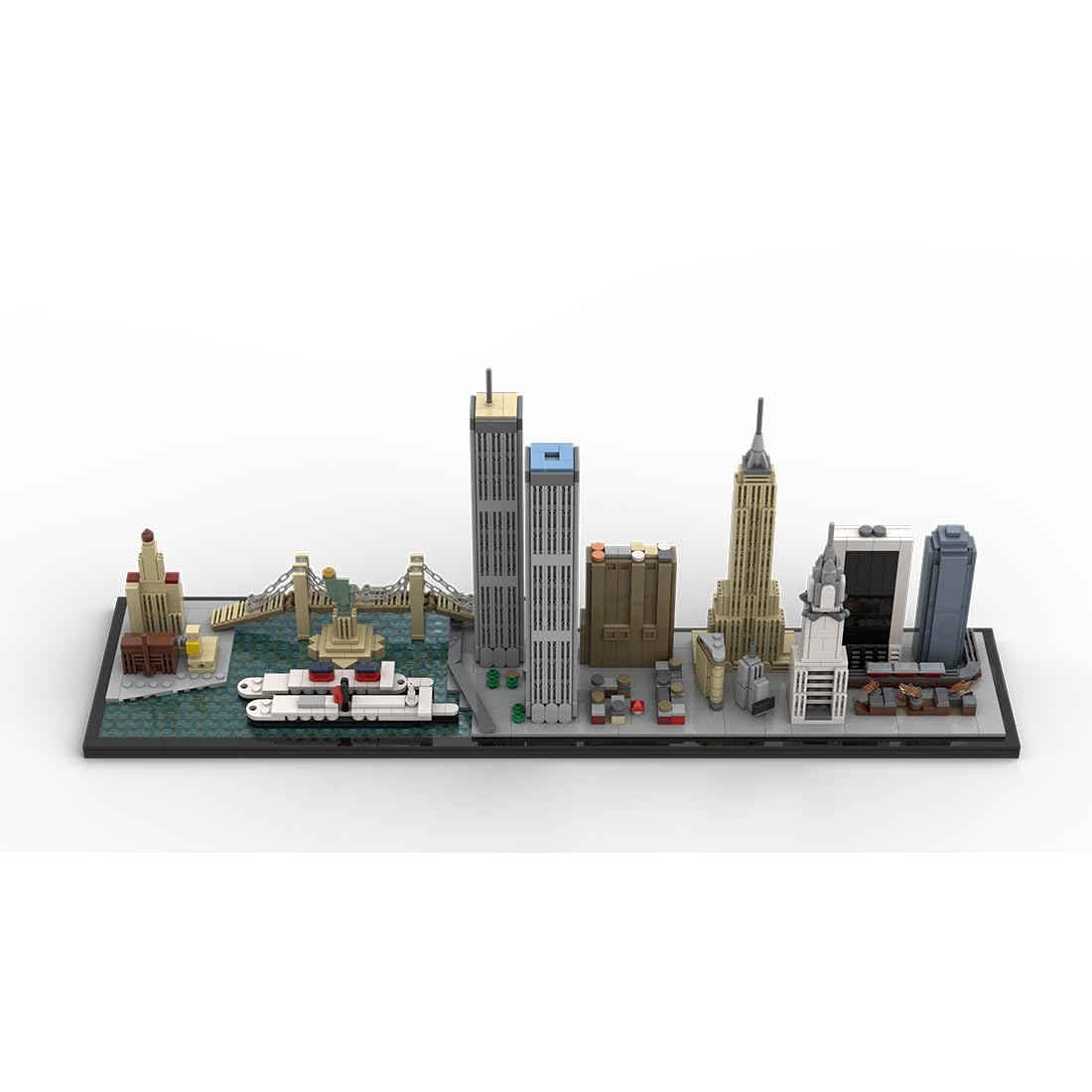 Set di mattoncini da costruzione di New York City, 1/2000 anni '70, modello skyline di New York con buona qualità, città iconica, decorazione per casa e ufficio, regali per adulti, 1950