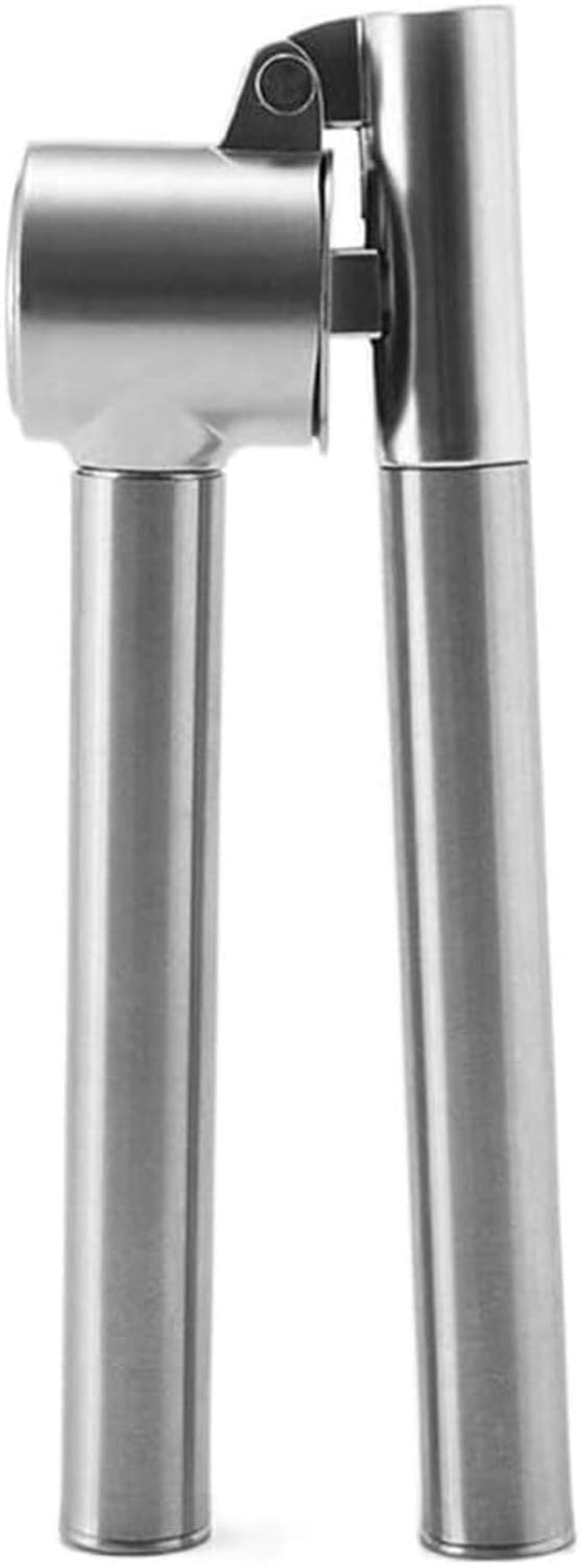 Prensa de ajos de Acero Inoxidable, triturador Manual de gengibre, machacador Antideslizante sin Salpicaduras, sin Volar Clavos, Plata, 18,6 * 3cm
