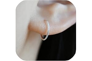 Small Sterling Silver Hoop Earrings for Women, Hypoallergenic Small Thin Huggie Hoop Earrings