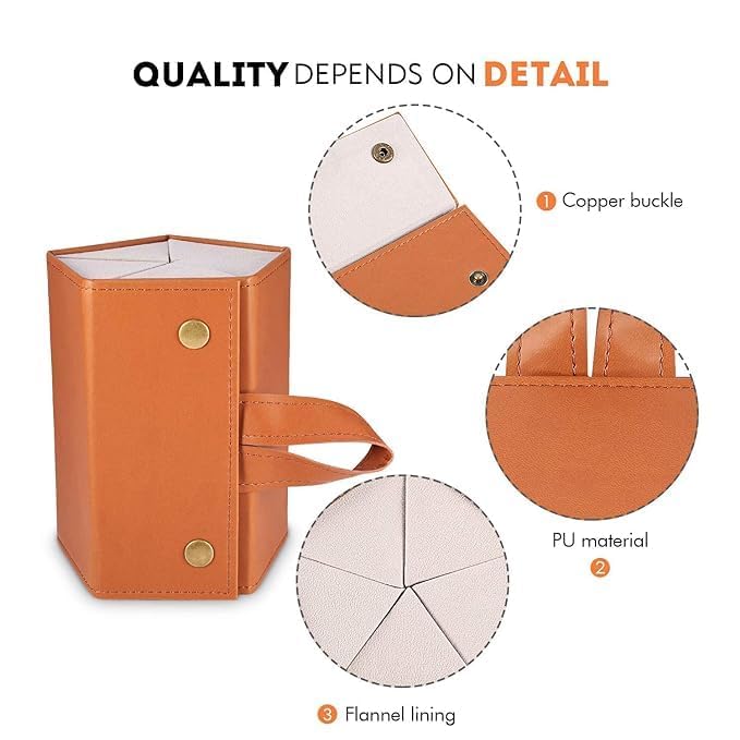 VANSHORA 5 Layer Sunglasses Organizer Box PU Leather Foldable Travel Eyewear Storage Case with Hanging Strap and Snap Closure Portable Glasses Holder Display Bag for Men Women Accessories 1
