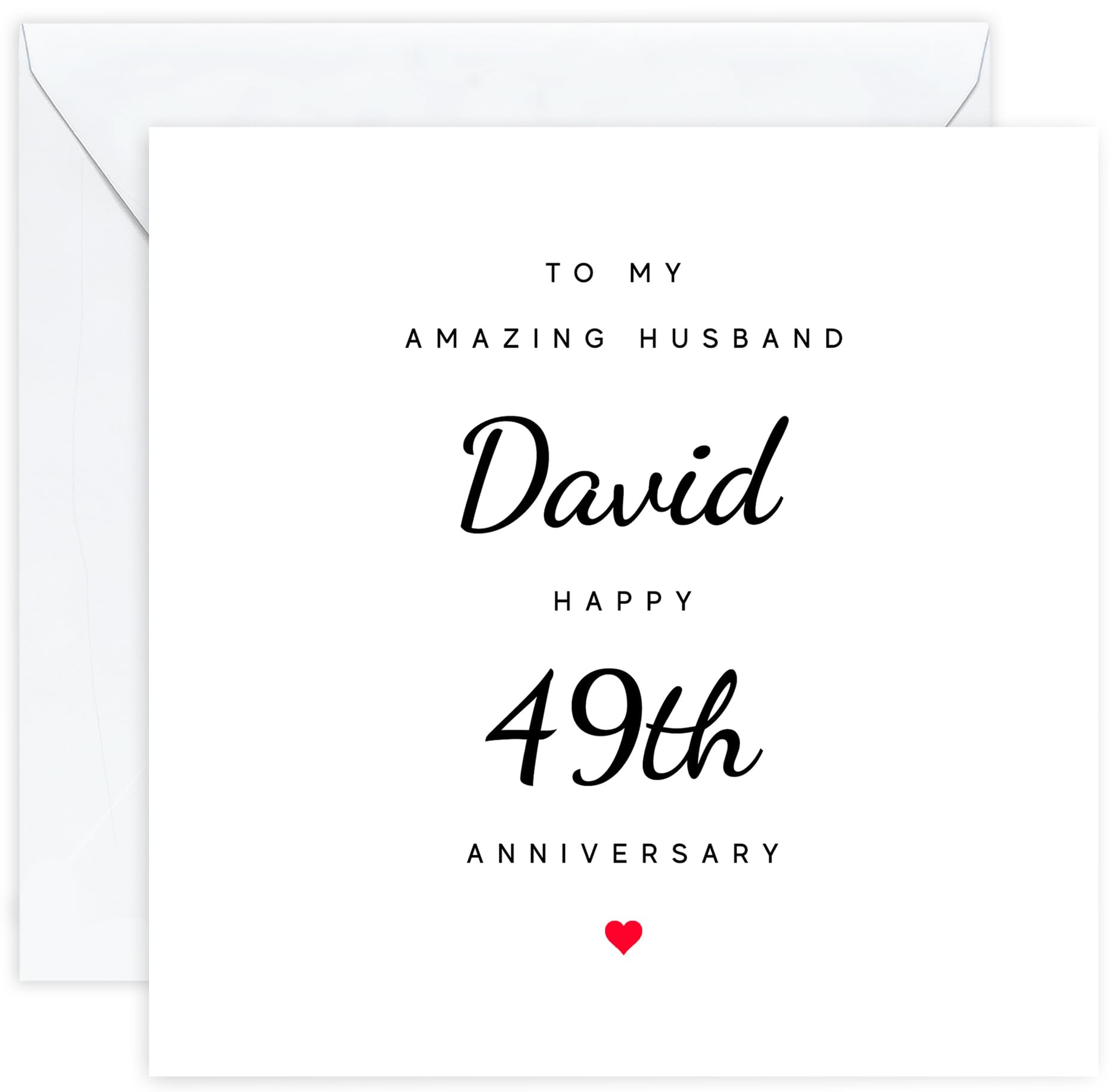 Personalised 49th Anniversary Card Husband – Romantic Custom Name Card | Forty-Ninth Wedding Anniversary Card for Him | 49 Year Anniversary Card for Husband | from Wife