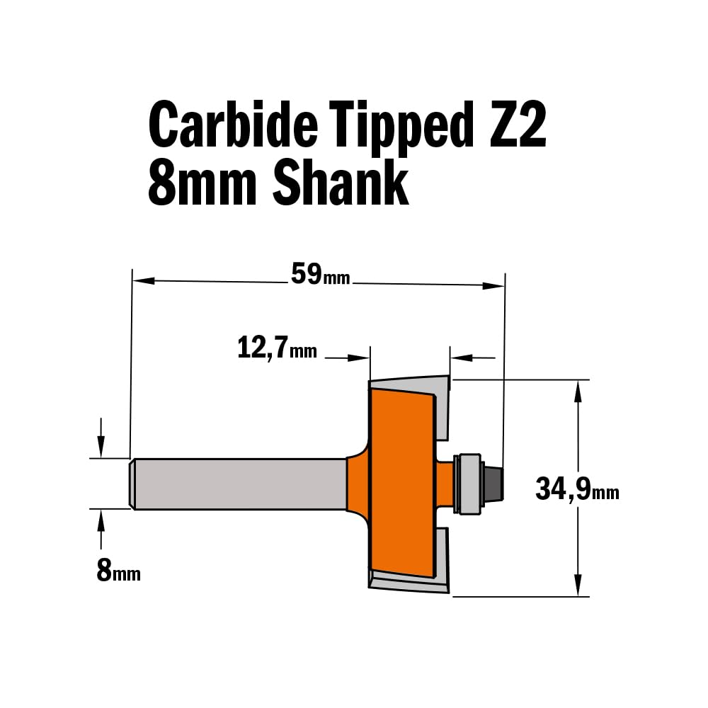 CMT Orange Tools 935,350,11 Fraise pour rebajes rodam. hm-s avec 34,9 x 12,7 8 d
