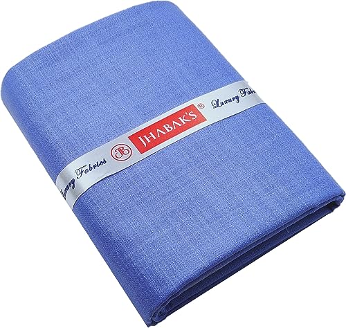 Image of JHABAK'S Unstitched Premium Cotton Blend Solid Shirt & Trouser Fabric - 2.25m Shirt Cloth - 1.30m Pant Piece (Pack of 2)