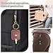 Xelsluthe 2 Pcs Car Key Cover PU Leather Car Key Sleeve for Broken Cars Keys Loop Replacement with Iron Ring for Men Women Black and Brown