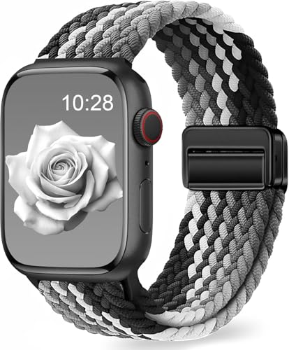 Image of Braided Nylon Band Compatible with Apple Watch 49mm /46mm /45mm /44mm /42mm /41mm /40mm /38mm | Adjustable Magnetic Clasp Strap Fit for Ultra 3 /2 /1, SE3 /2 /1 & Series 11 /10 /9 /8 /7 /6 /5 /4 /3 /2 /1