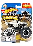 Hot Wheels Monster Trucks 2020 1:64 Scale Diecast Truck with Crushable Car Black and White 3/6 Mega...