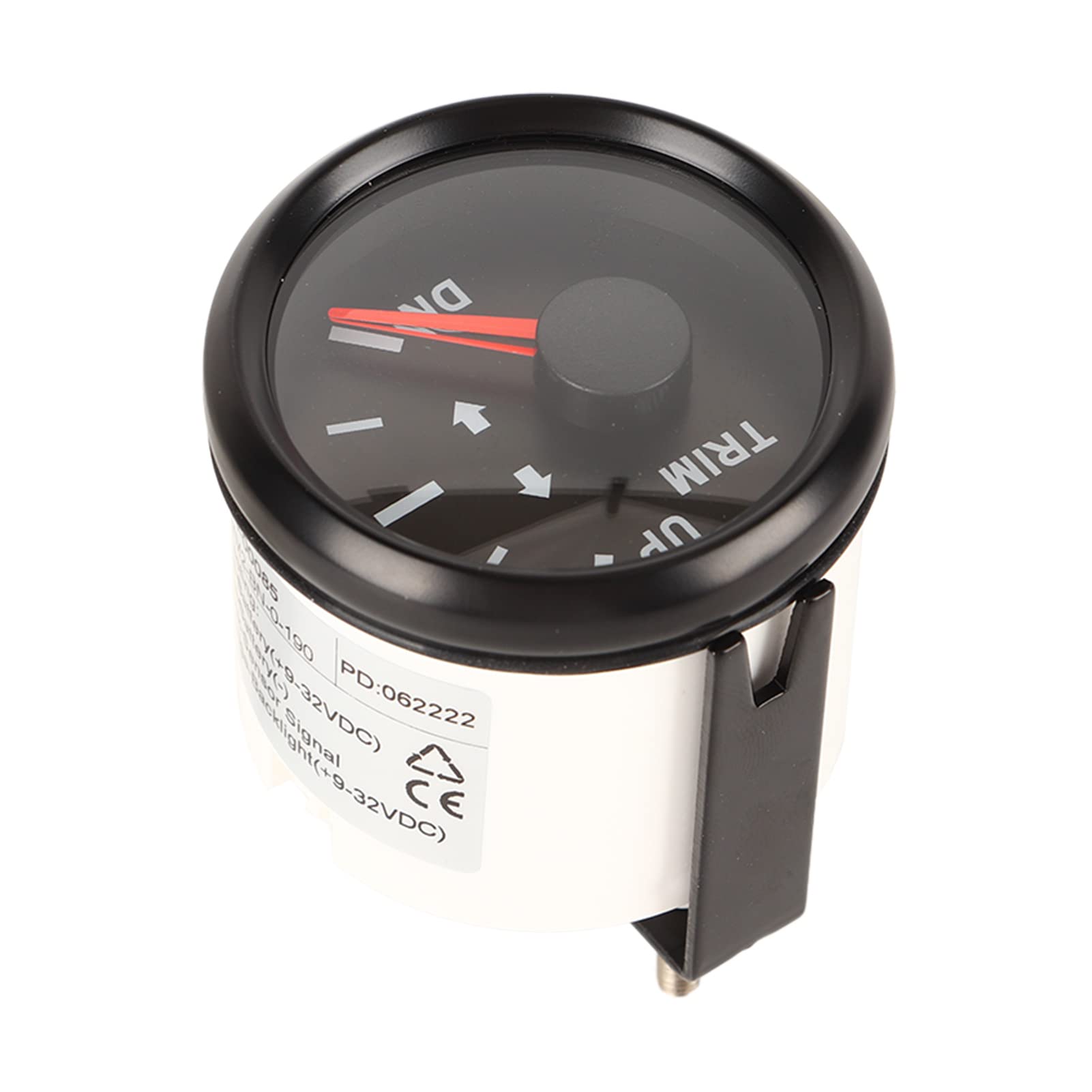 Tbest 52 Mm 2 Zoll Bootstrimm-Balance-Messgerät Marine IP67 mit Roter Hintergrundbeleuchtung für das Angeln auf Yachtschiffen