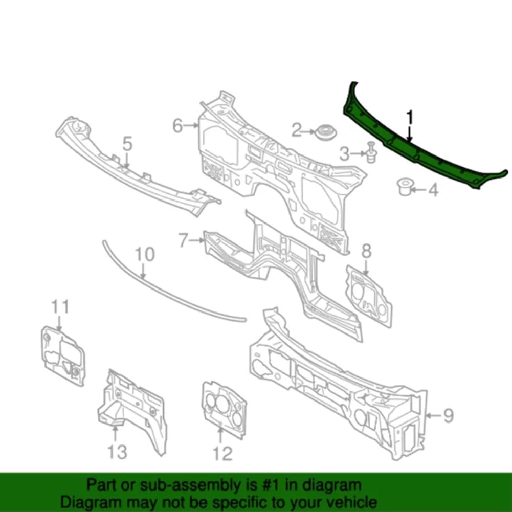 Liru 1 Pc Windshield Wiper Vent Cowl Grilles Grille Panel ABS Plastic for BMW X5 E70 X6 E71 2008-2013