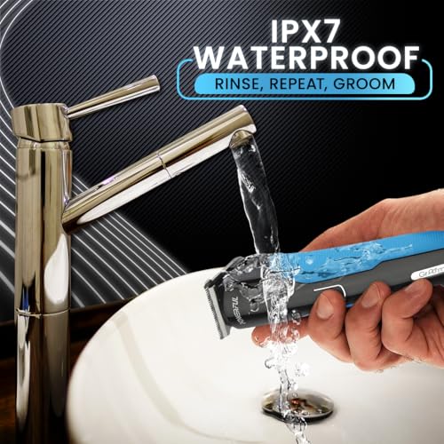 Image of Groomiist IPX6 Waterproof Trimmer for Men 120 Mins Run Time with Quick Charge Corded & Cordless Beard with Rubber Coating on Body | In Box Trimmer, Adapter, Charging Base, Oil, Brush | 1 Year Warranty (CS-42)