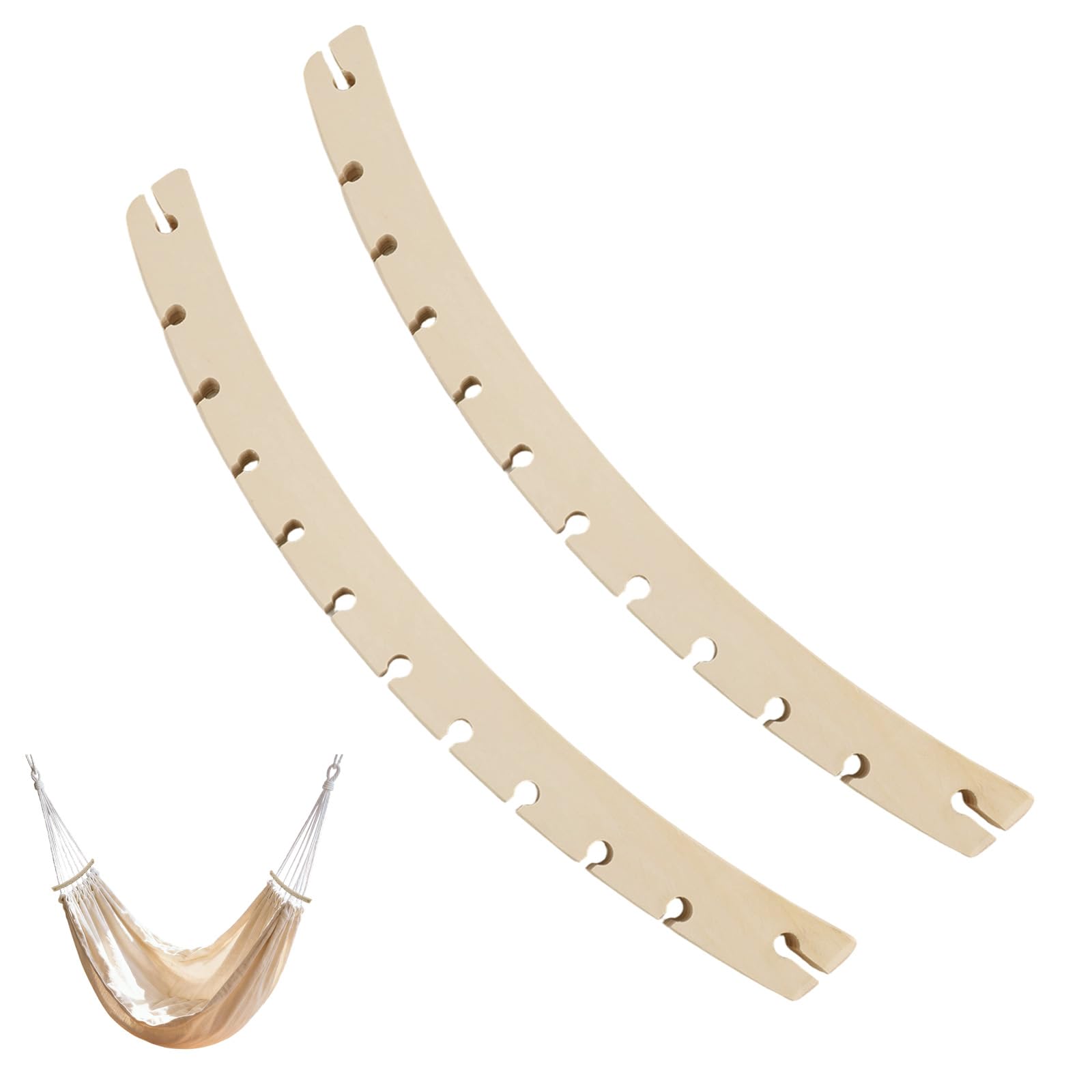 2pcs Detachable Hammock Spreader Bars, Sturdy and Lightweight Wooden Crossbars for Outdoor Hanging Hammocks Durable Replacement Accessories Bars for Garden Patio Backyard Camping