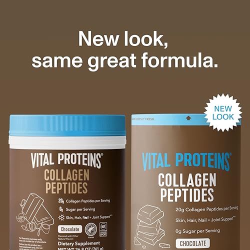 Image of Vital Proteins Collagen Peptides Powder Supplement, Hydrolyzed Collagen for Skin, Hair, Nails & Joints, Chocolate, 28 Servings
