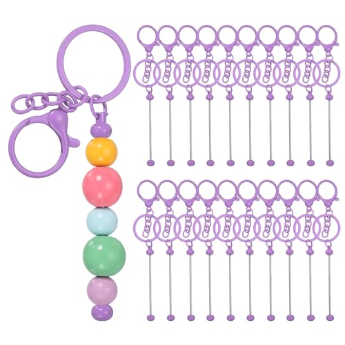 Porte-clés perlés PATIKIL en métal violet pour fabriquer facilement vos propres charms de sac