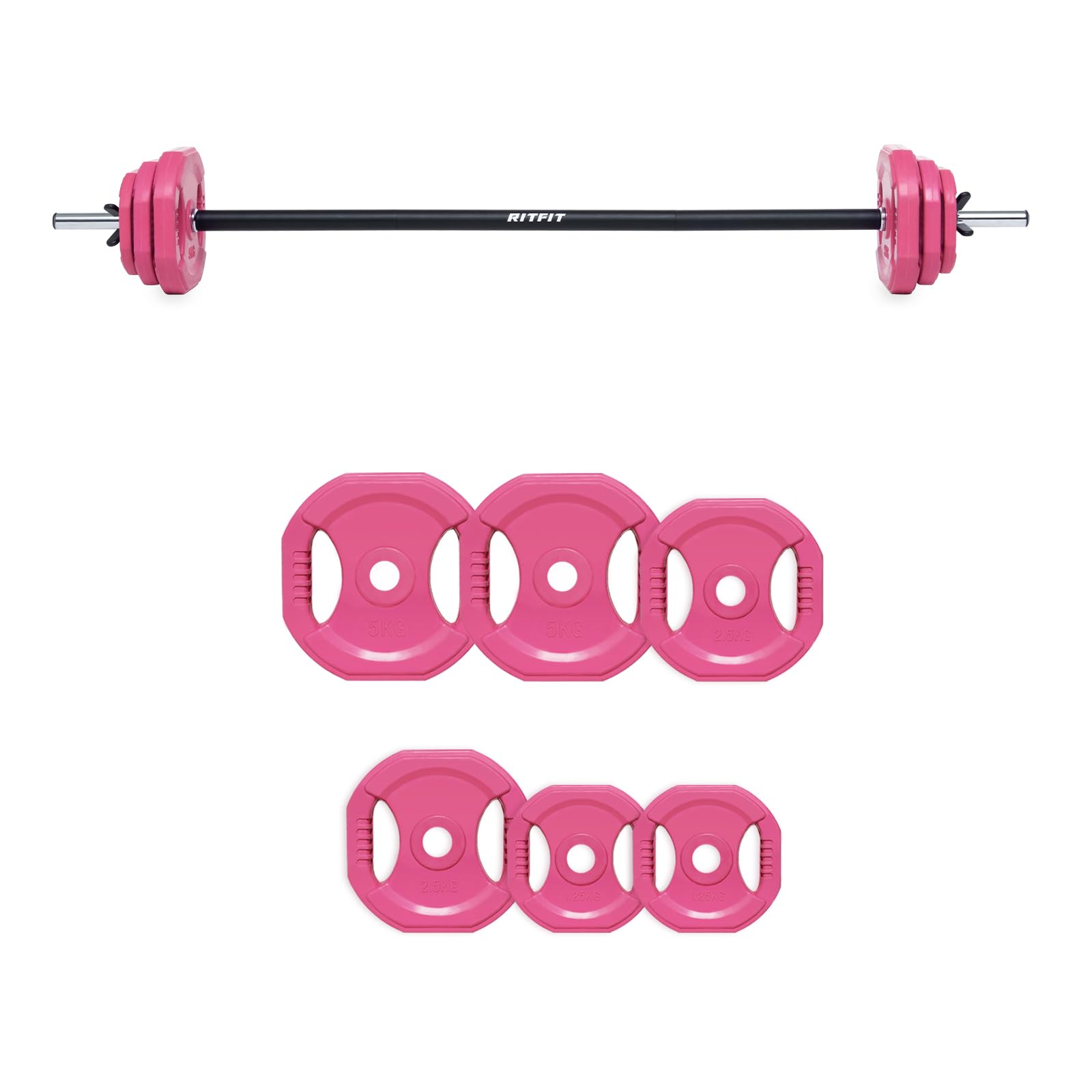 RitFit Adjustable Barbell Weight Set for Weightlifting and Strength Training in Home&Gym (20/30/40 KG)