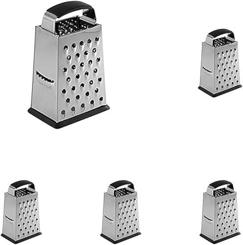 Tablecraft Rallador de queso de acero inoxidable, caja profesional de mano de 4 caras para trituradora de cocina, peeler, mejor para queso