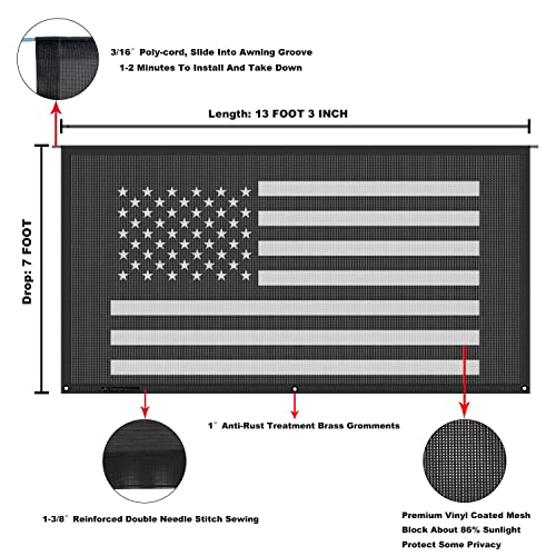 Image of RV Awning Mesh Sun Shade Screen for Motorhome Camper Trailer Sunshade