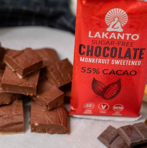 Lakanto Sugar Free Chocolate Bars - Dark Chocolate, Sweetened with Monk Fruit Sweetener, 3g Net Carbs, Keto, Gluten Free, All Natural, Snack, Hot Chocolate, Truffle (Original Chocolate)