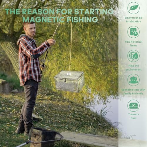Image of Neosmuk Fishing Magnet - 220 lb+ Pull, CNC Machined Metal Base, 1.75 inch Large Magnet for Removing, Lifting and Picking Up