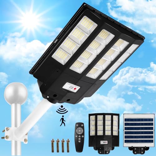 La mejor selección de Reflector solar los más recomendados. 49 1000W Lampara Solar para Exterior, 560 LED Lámparas Solares para Exterior con Sensor de Movimiento, Ip65 Impermeable Farola Solar Grande Del Crepúsculo al Alba Lampara Solar para...