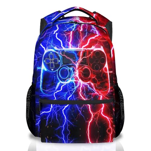 PoshWrap Kids Backpack for Boys Teens Gaming Bookbag with Padded Shoulder Straps - 17 Inch Gamer Schoolbag for Elementary Middle School Students