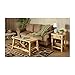 CASTLECREEK Log Coffee Table, Rustic Natural Weathered Look Wooden Rectangular Center Tables for Living Room