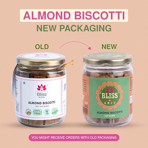 Image of Bliss by Anju Almond Biscotti 200g | 38g Plant Protein Per Pack | No Added Sugar | Activated Almonds, Nut-Based & Gluten-Free | Vegan, No Dairy & Zero Cholesterol | Clean-Label Snack