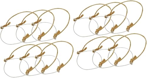 Cabilock 12 piezas de pintas DIY MM lino decoración boca cuerda tarro arpillera para frascos alambre mango inoxidable boda conservas anillo colgante