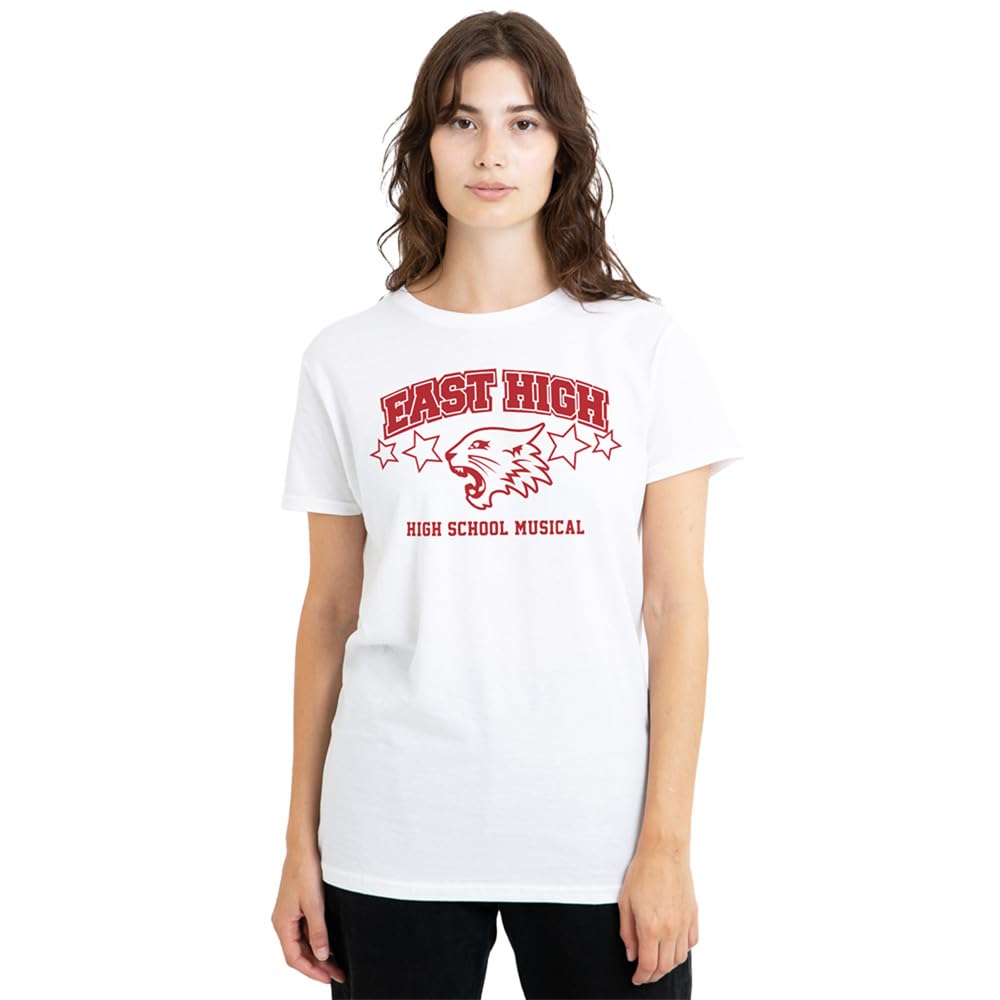 Disney High School Musical East High Ladies T Shirt, White, XX-Large