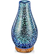 Porseme 100ml Glass Essential Oil Diffuser, Night Light Handmade 3D ...