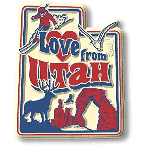 Imán Vintage Love from Utah 3D de Caucho 2x2.5"