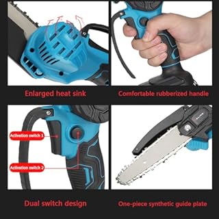 Mini Tronçonneuse a Batterie, 6 Pouces Tronçonneuse Électrique sans Fil Pour Sécateurs, élagueurs Et Coupeurs De Bois