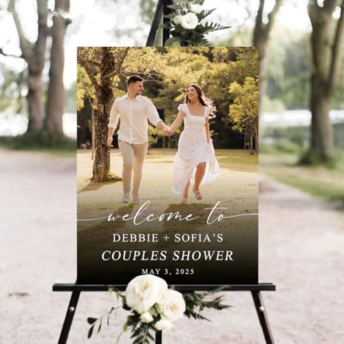 KOLSTRAW Personalized Couples Shower Welcome Sign, Couples Shower Decorations, Couple