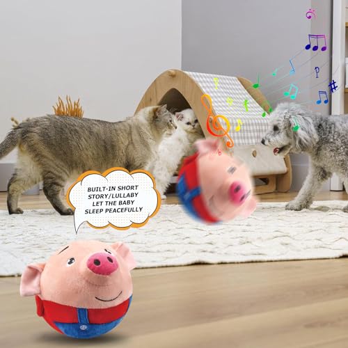 Nizirioo Aktives Bewegendes Haustier Plüschspielzeug, Hundespielzeug Futter Ball, Ungiftig Bissfest IQ Trainingsball für Hunde (Rotes Schwein)