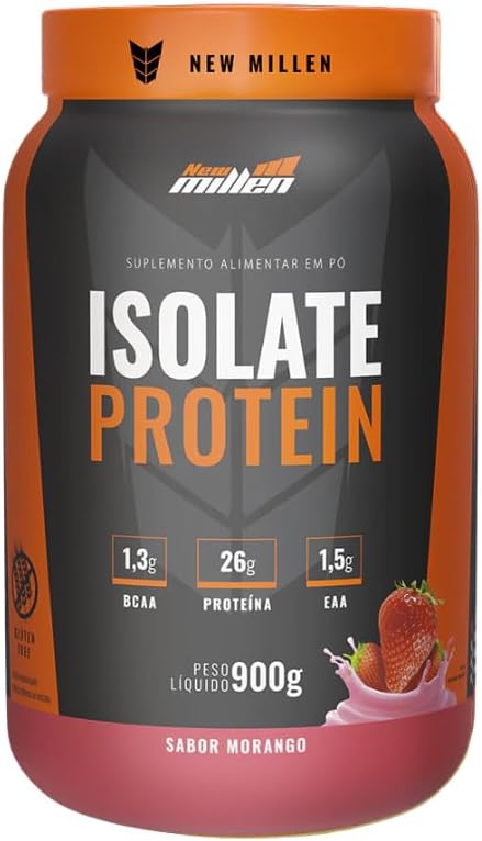 Isolate Protein New Millen 900g - Pote (900g, Morango)