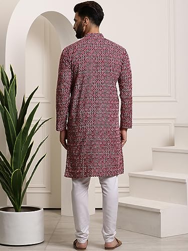 Image of SOJANYA (Since 1958 Men's Cotton Print Kurta & Churidar Pyjama Set