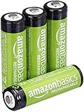AmazonBasics - Batterie AA ricaricabili, pre-caricate, confezione da 4 (l’aspetto potrebbe variare dall’immagine)
