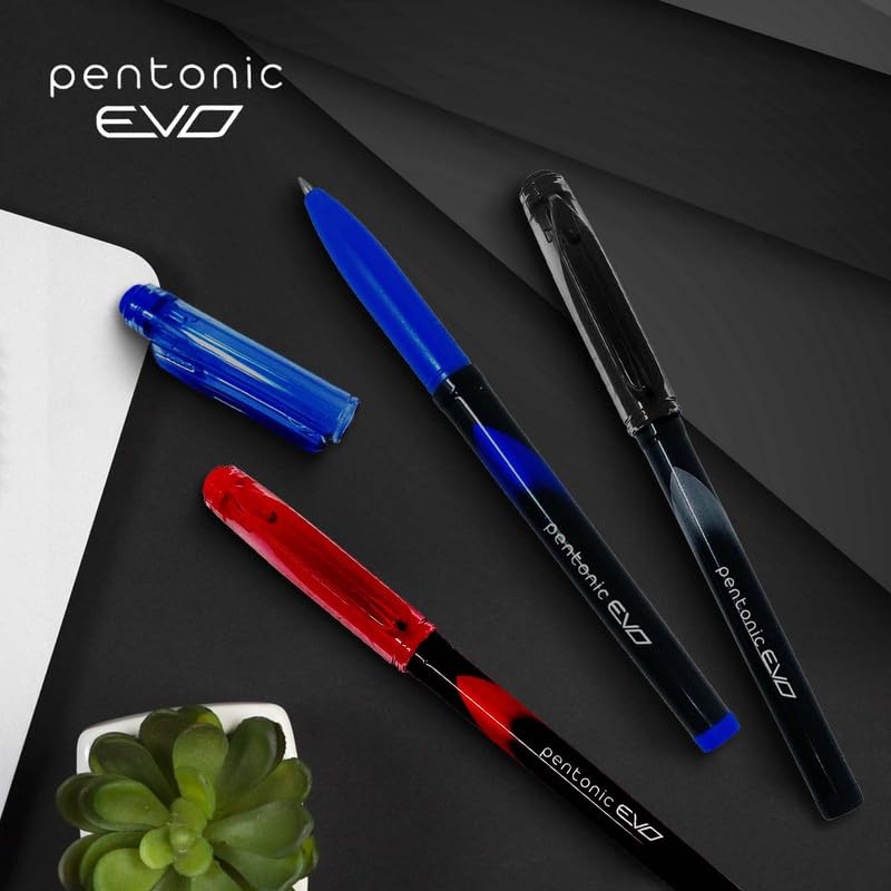 Image of Pentonic EVO 0.7 mm Gel Pen | Red Ink,Pack of 5