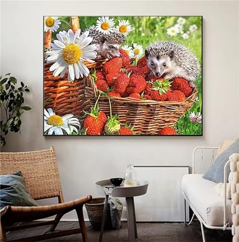 Kit Broderie Diamant Hérisson 5D Jinmer 70x90cm complet pour décoration murale DIY adulte