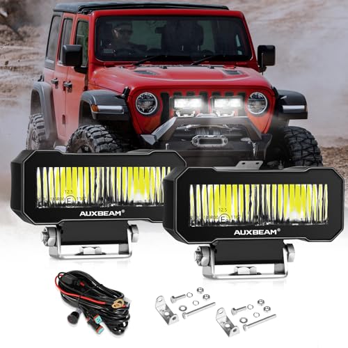 Auxbeam 4.6 Inch LED Light Pods Offroad LED Driving Lights R4 Series 60W 7200LM Flood Beam Auxiliary Work White Light for Truck Jeep SUV UTV ATV