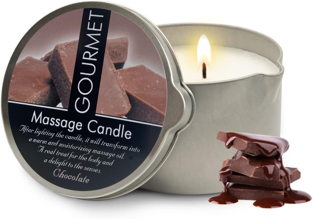 GOURMET COLLECTION Massage Oil Candle Chocolate Scent - Moisturizing Massage Body Oil for Relaxation - Ideal for Massage Therapy
