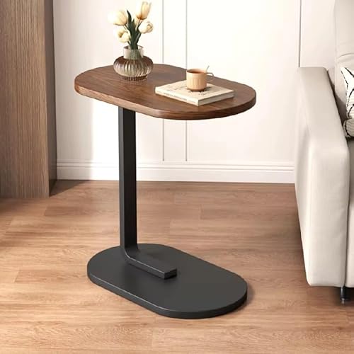 Mesa de apoio de estilo industrial em ferro e MDF 45x28x59,5 cm(Marrom)