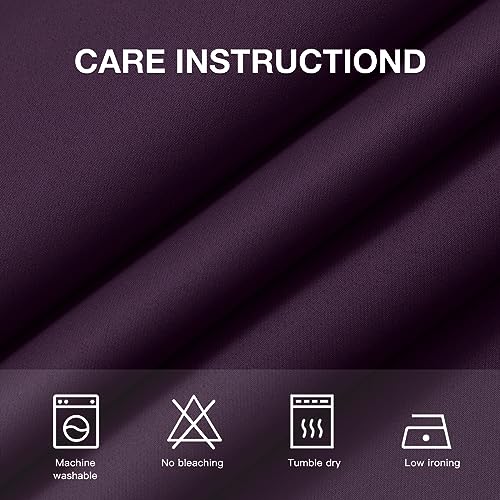 Image of COSVIYA Grommet Room Darkening Purple Curtains 63 inch Length for Bedroom | Light Blocking Insulated Thermal Curtains for Living Room, Blackout Thick Polyester Window Drapes,52x63 inches, 2 Panels